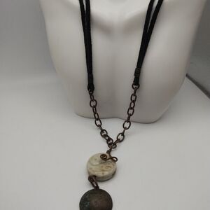 Ivory‎ marbled talisman Arabic necklace